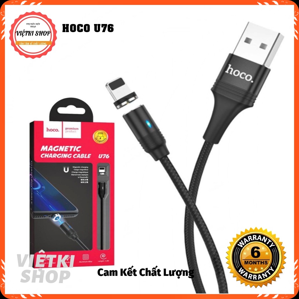 Cáp sạc nam châm Hoco U76, cáp sạc từ tính sạc nhanh cho mọi dòng điện thoại