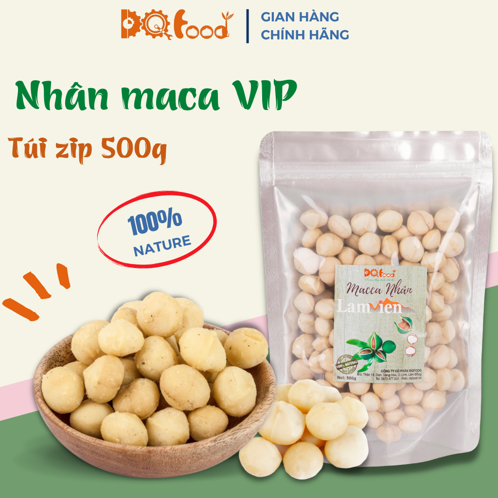 Nhân hạt macca tách vỏ lâm viên, hạt mắc ca lâm đồng giàu dinh dưỡng -túi 500g