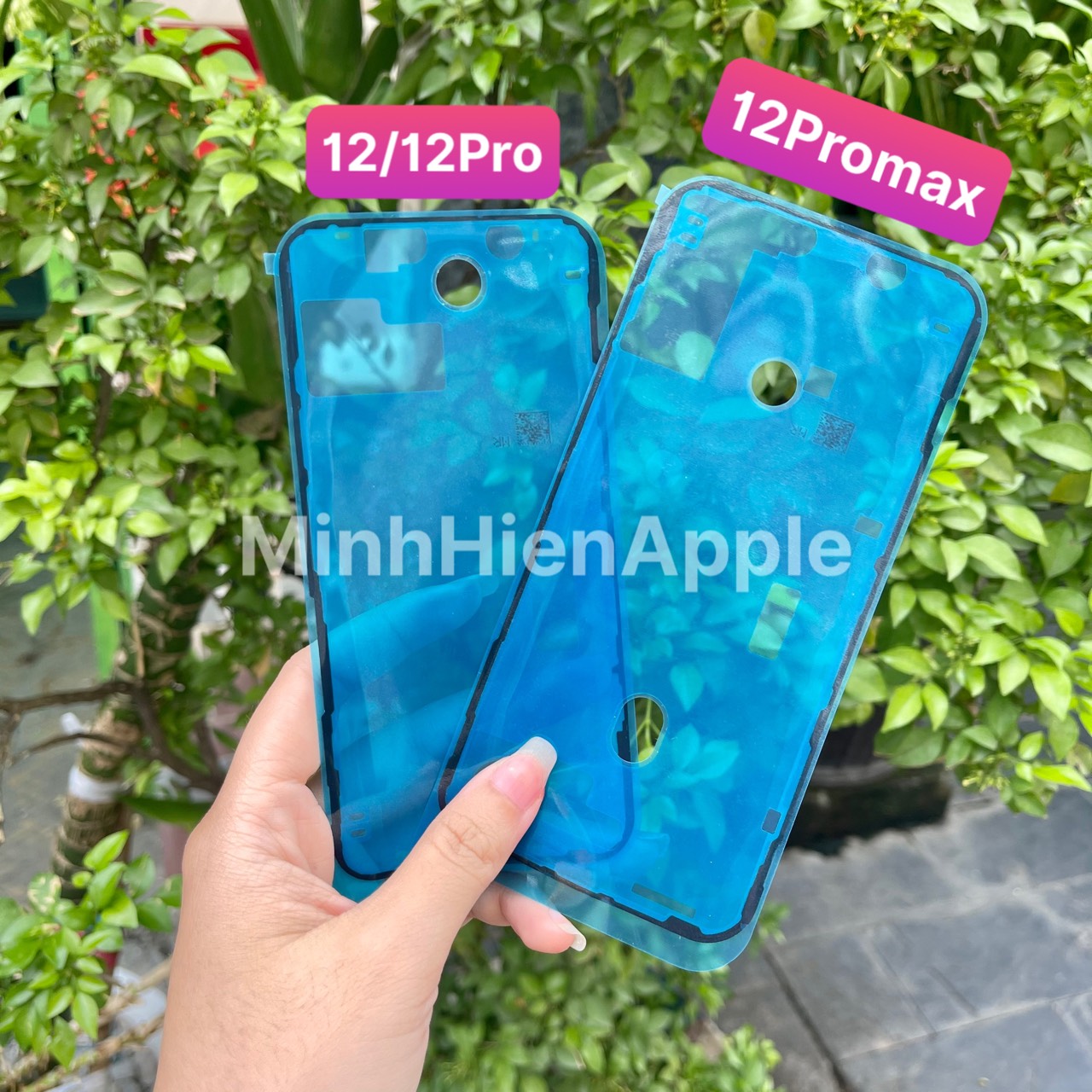 Keo ron chống nước áp suất iPhone 12/ 12 Pro/ 12 Promax 3 lớp có mã QR