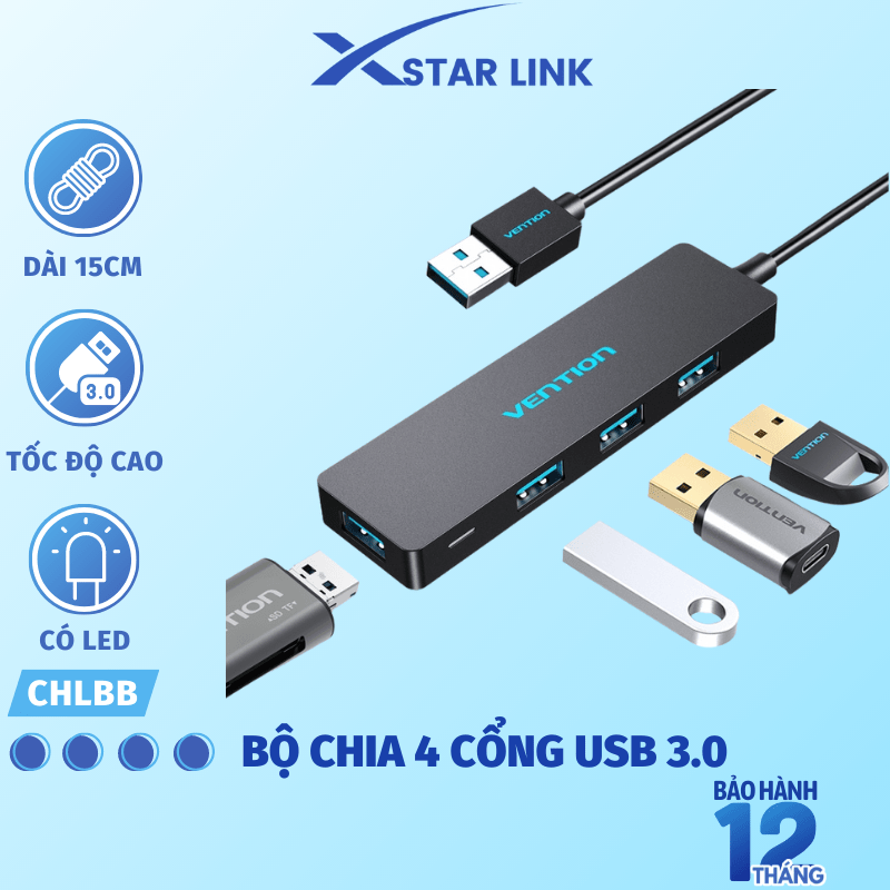 USB 3.0 HUB 4 Port Adapter Multi USB Splitter Vention High Speed OTG for Macbook PC Computer Accessories Adaptador USB Hub