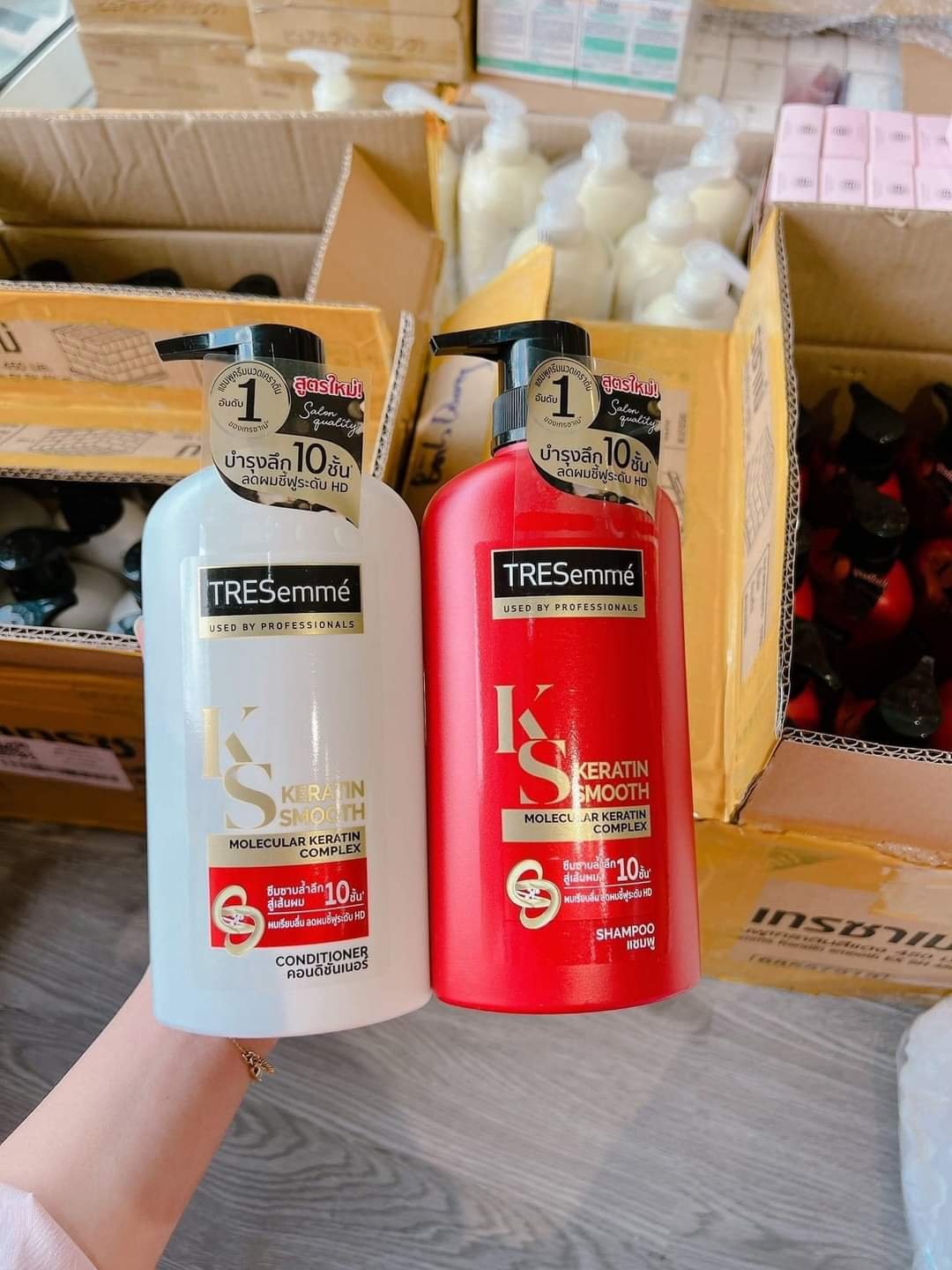 Cặp dầu gội, xả Tresemme Keratin Smooth Thái Lan 370ml hàng Thái Lan