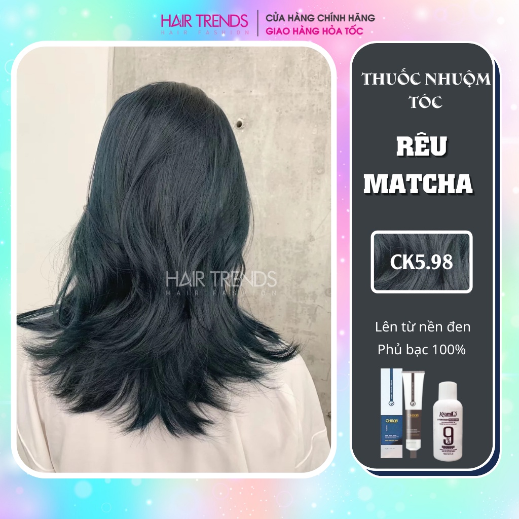 Thuốc nhuộm tóc màu Xanh rêu Matcha KHÔNG TẨY FB Thuốc Nhuộm Tóc Shopee Việt Nam