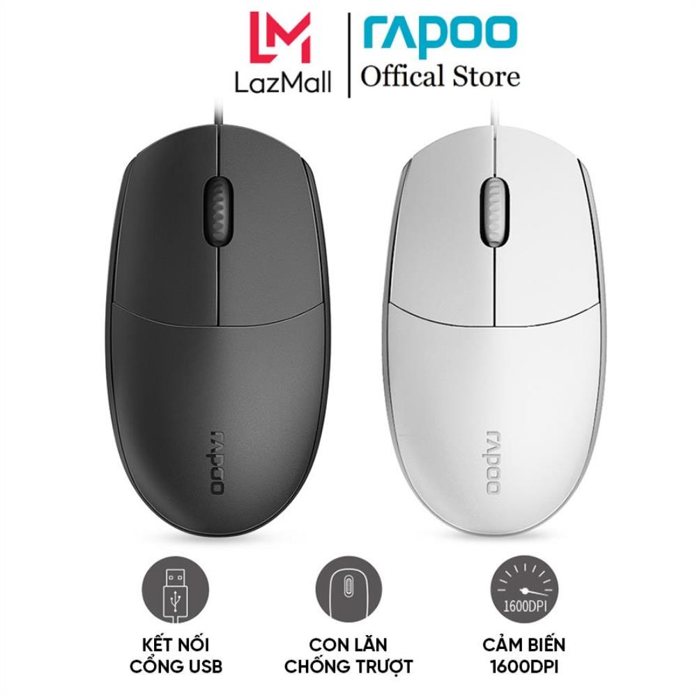 Chuột có dây Rapoo N100 - Siêu bền, Cắm là xài