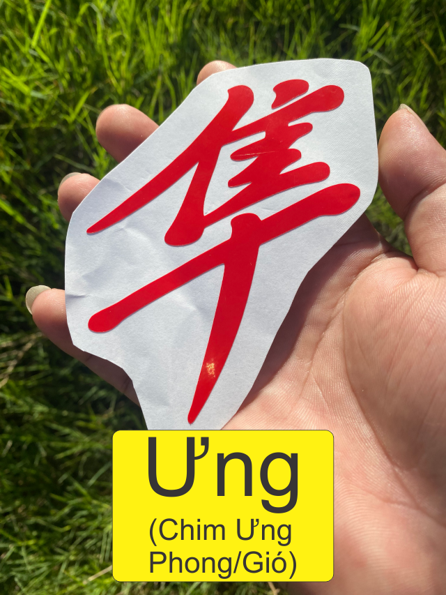 Chữ Tàu dán đầu xe - Tem decal chữ Hán - Chữ Trung Quốc dán xe - ƯNG-LỘC-PHÚC-TÂM-CHỐT-TƯỚNG-NGHĨA-S