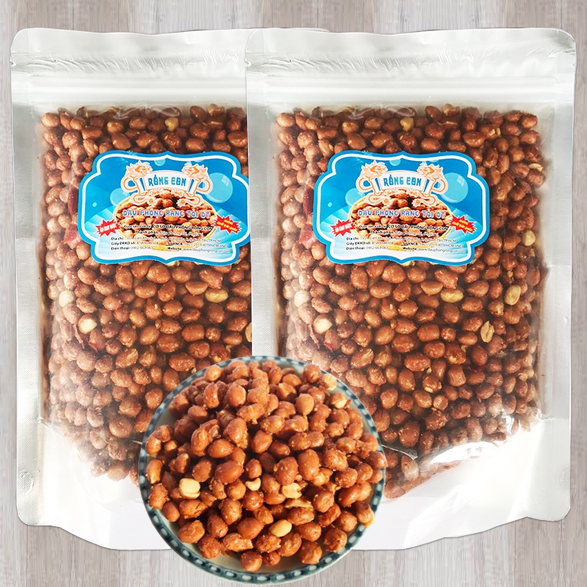 1kg đậu phộng rang tỏi ớt rồng con thơm ngon - đồ ăn vặt, đậu và hạt, thực phẩm ăn liền, thực phẩm chế biến sẵn