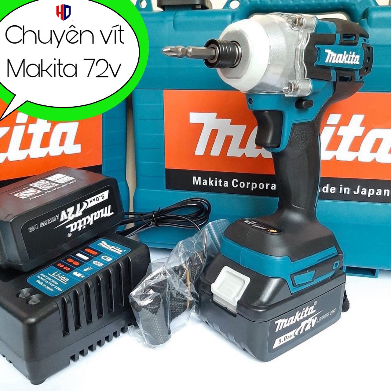 [HÀNG LOẠI 1] Máy Bắt Vít Chuyên Dụng Makita 72V, Không Chổi Than, Pin 10 cell, 100% Lõi đồng+Tặng Kèm mũi bắt vít