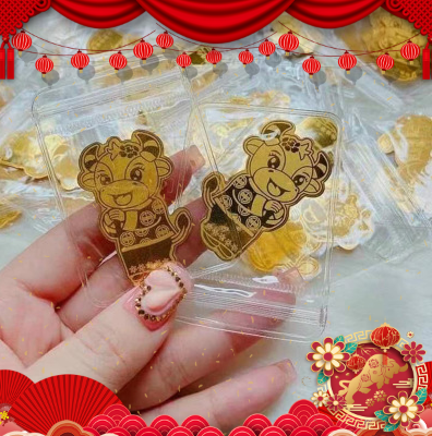 Sticker Dán Điện Thoại - Trâu Vàng, Mèo Vàng Tài Lộc Dát Vàng 24K - Phụ Kiện Điện Thoại Cute