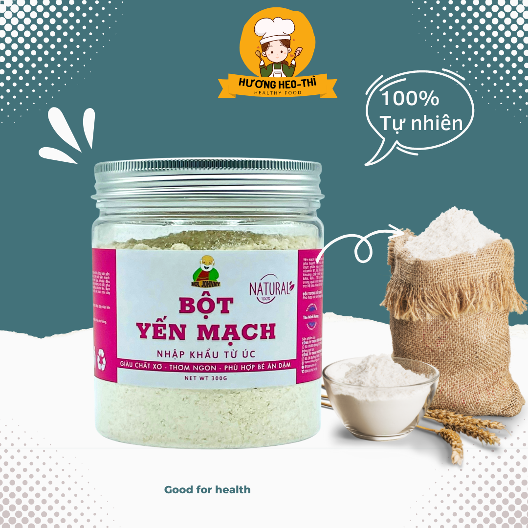 [HCM]Bột Yến Mạch nhập khẩu Úc chính hãng Mr Johnny Hộp 300g - Phù hợp cho bé ăn dặm nấu cháo làm bánh đắp mặt nạ