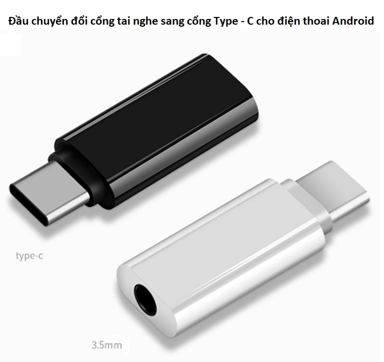 Bộ chuyển đổi từ Type-c sang đầu cắm tròn 3.5mm của tai nghe,  bộ chuyển đổi âm thanh cho điện thoại di động... ( 1 Cái )