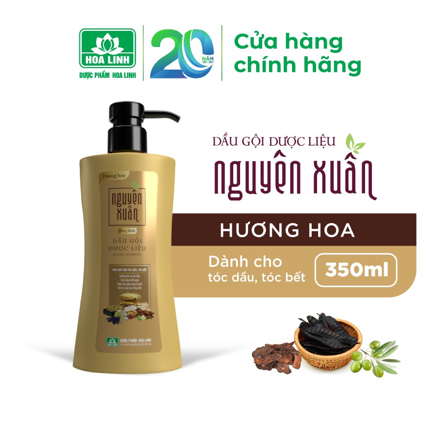 Dầu gội dược liệu Nguyên Xuân Bồng bềnh 350ml - Ngát hương hoa, da đầu dầu bết (Khuyến mại thêm 35ml giá không đổi) AT Boutique Cute