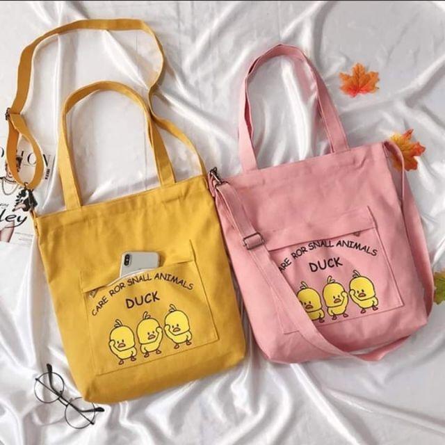 Túi tote túi đeo vai nữ 3 con gà cute