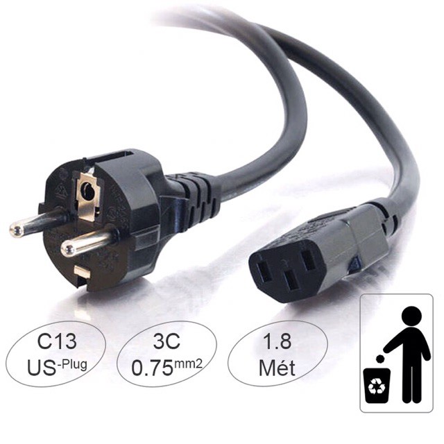 Dây nguồn 3 chân - nguồn 3 chấu c13 c14 loại đẹp