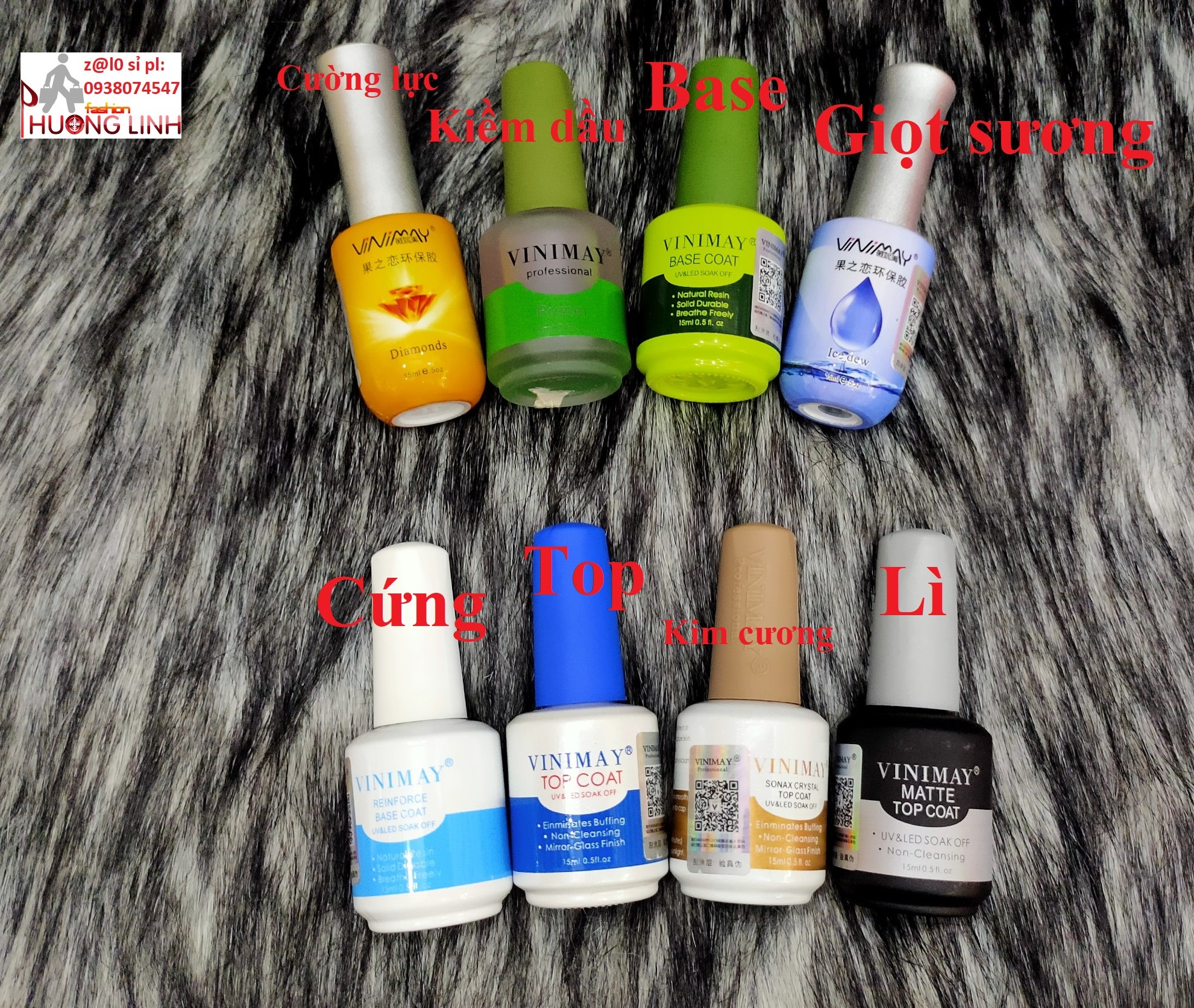 Vinimay base, top, top cường lực, kiềm dầu dùng cho sơn gel