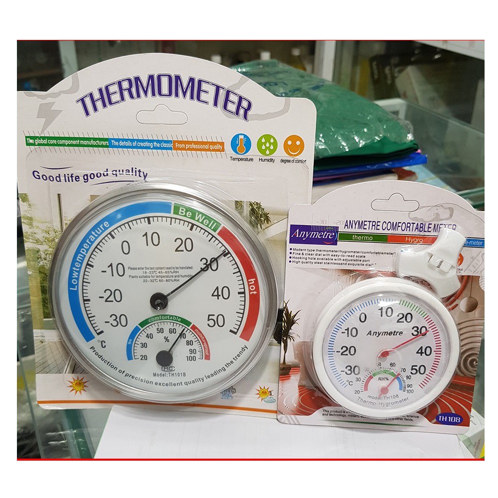 Nhiệt ẩm kế cơ học đo độ ẩm và nhiệt độ Anymetre, THEMOMTER có thể để bàn hoặc treo tường