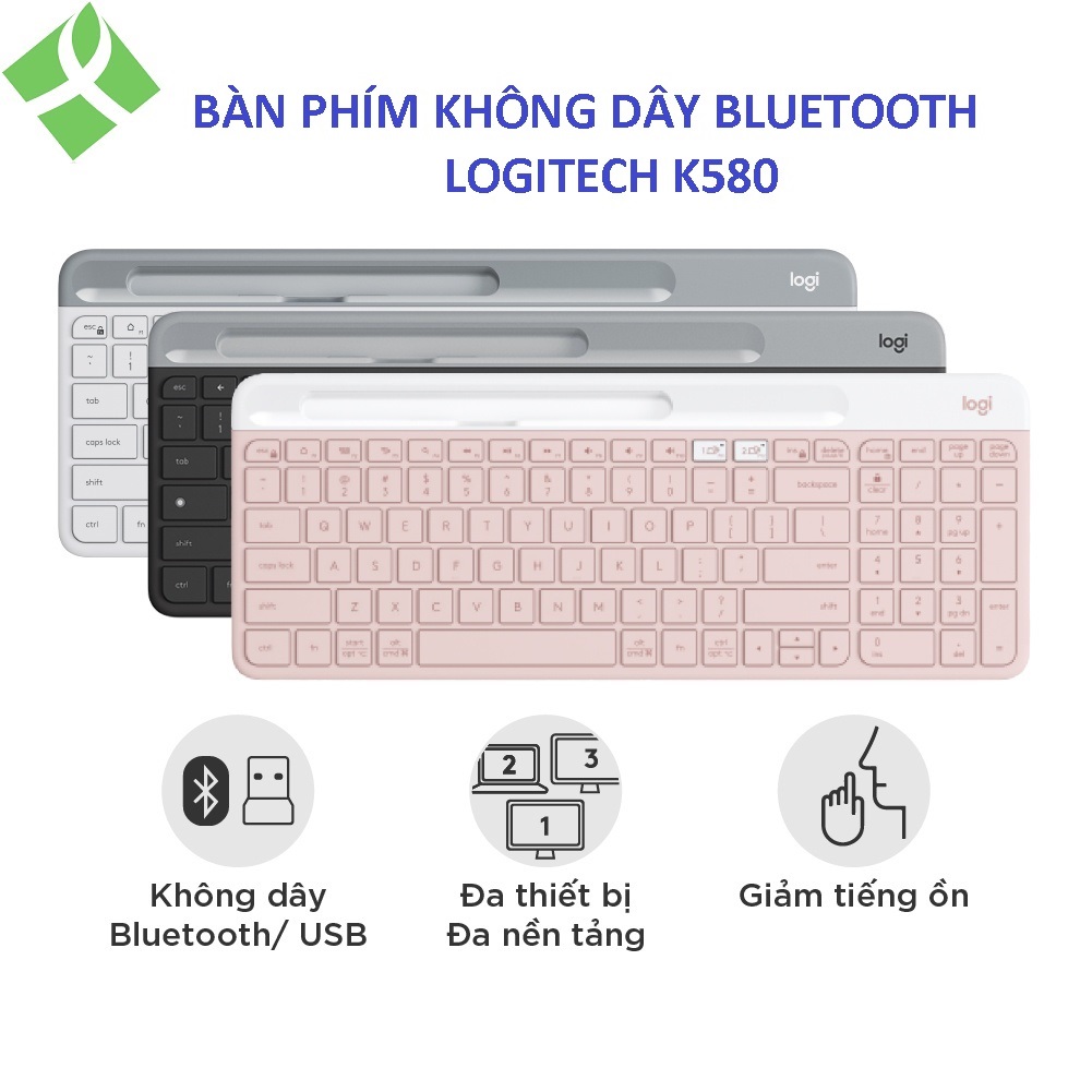 Bàn Phím Không Dây Bluetooth Logitech K580 - Hàng Chính Hãng