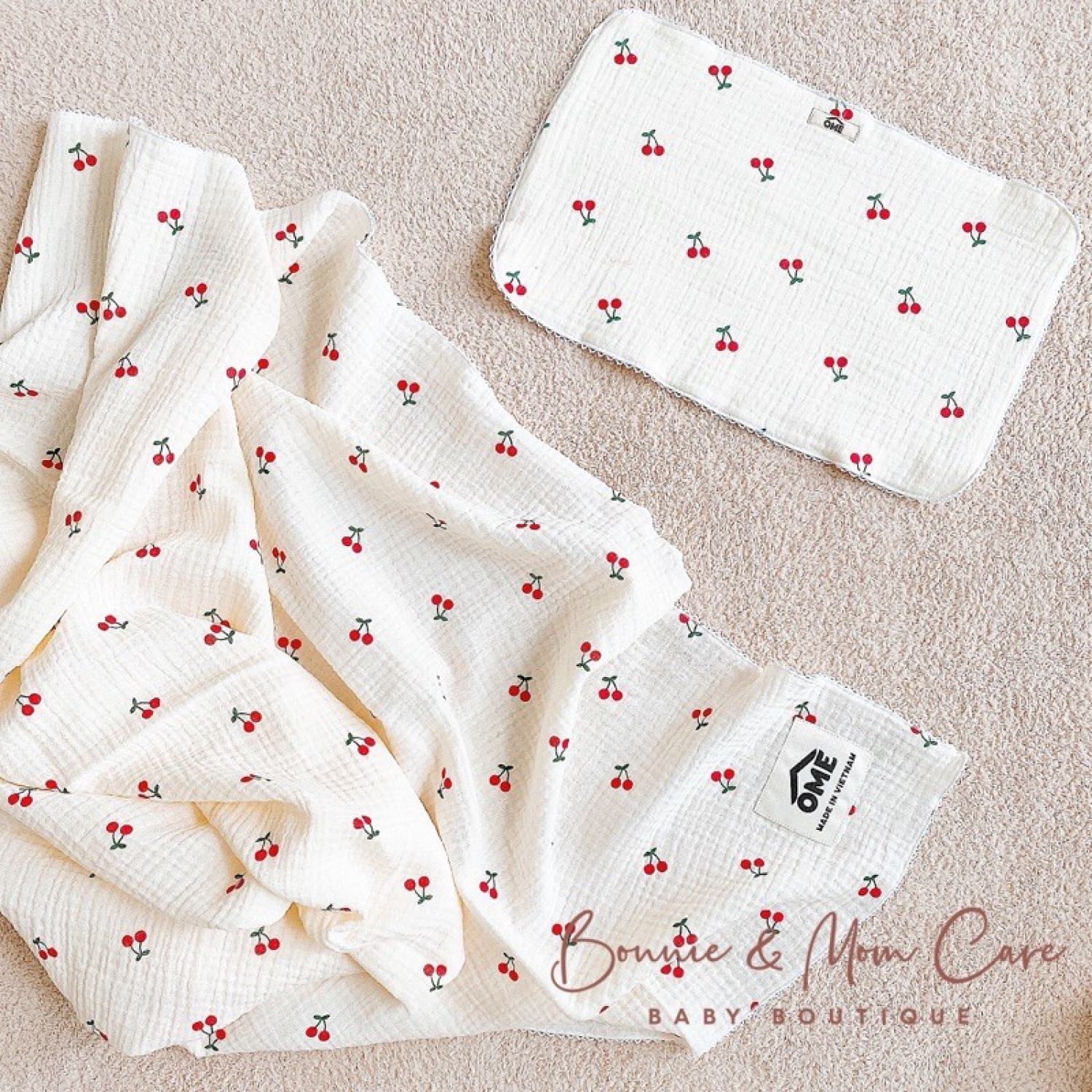 [CHÍNH HÃNG] Miếng lót đầu sơ sinh vải xô 8 lớp OME phong cách Hàn Quốc cho bé