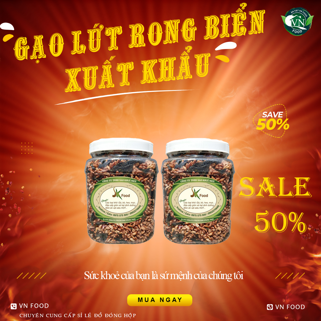 Gạo lứt rong biển sấy giòn 500g - gạo lứt cty xuất khẩu cực sạch và thơm ngon