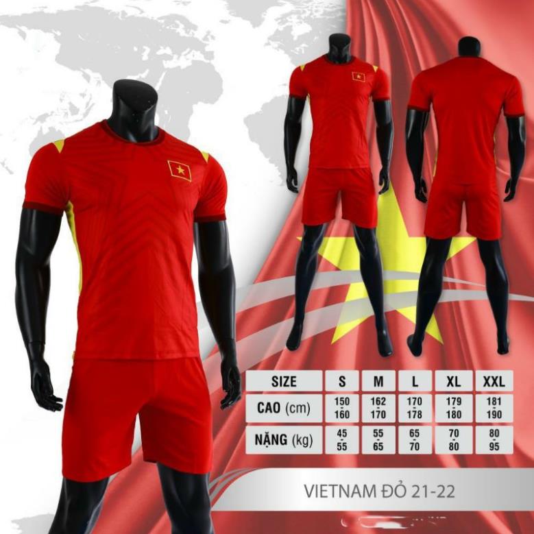 Quần áo bóng đá,áo đá banh đội tuyển việt nam 2021-2022 vải thun lạnh cao cấp