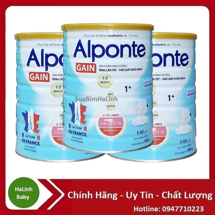 Combo 3 Lon Sữa Alponte Gain 1+ 800g HSD 2025