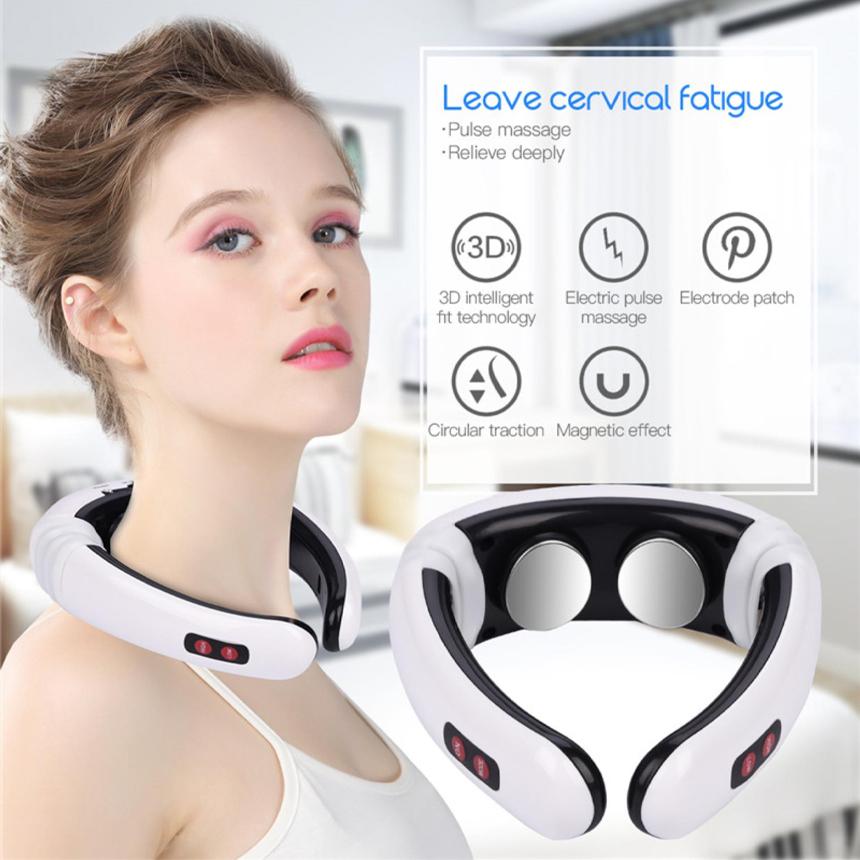 Máy Massage Cổ Và Vai Gáy Xung Điện, Máy Mát Xa Cổ Vai Gáy, Máy Massage Thông Minh ChữC 2 trong 1 rung & xung điện từ trường giảm cơn đau Cổ,Vai,Gáy.Bảo hành uy tín 1 đổi 1.