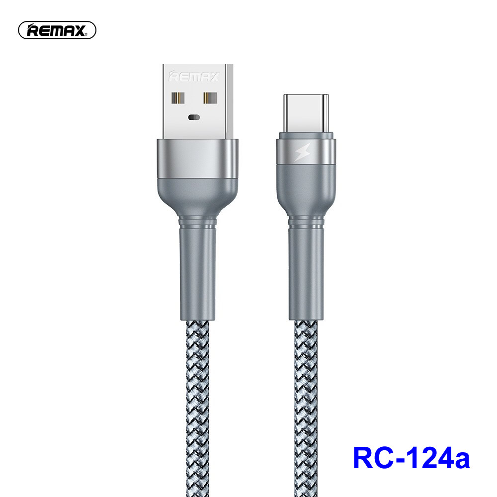 Dây cáp sạc nhanh remax rc-124 bằng hợp kim nhôm 5v / 2.4a cho điện thoại / máy tính bảng