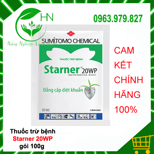 Đặc trị vi khuẩn, thối nhũn trên lan, hoa hồng, rau màu, cây kiểng - Starner 80WP 100g - Thương hiệu Nhật Bản