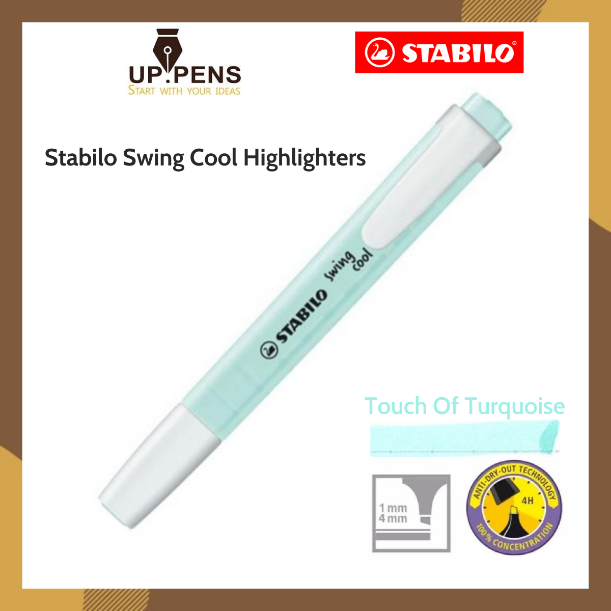 Bút dạ quang Stabilo Swing Cool Highlighter – Màu xanh dương pastel