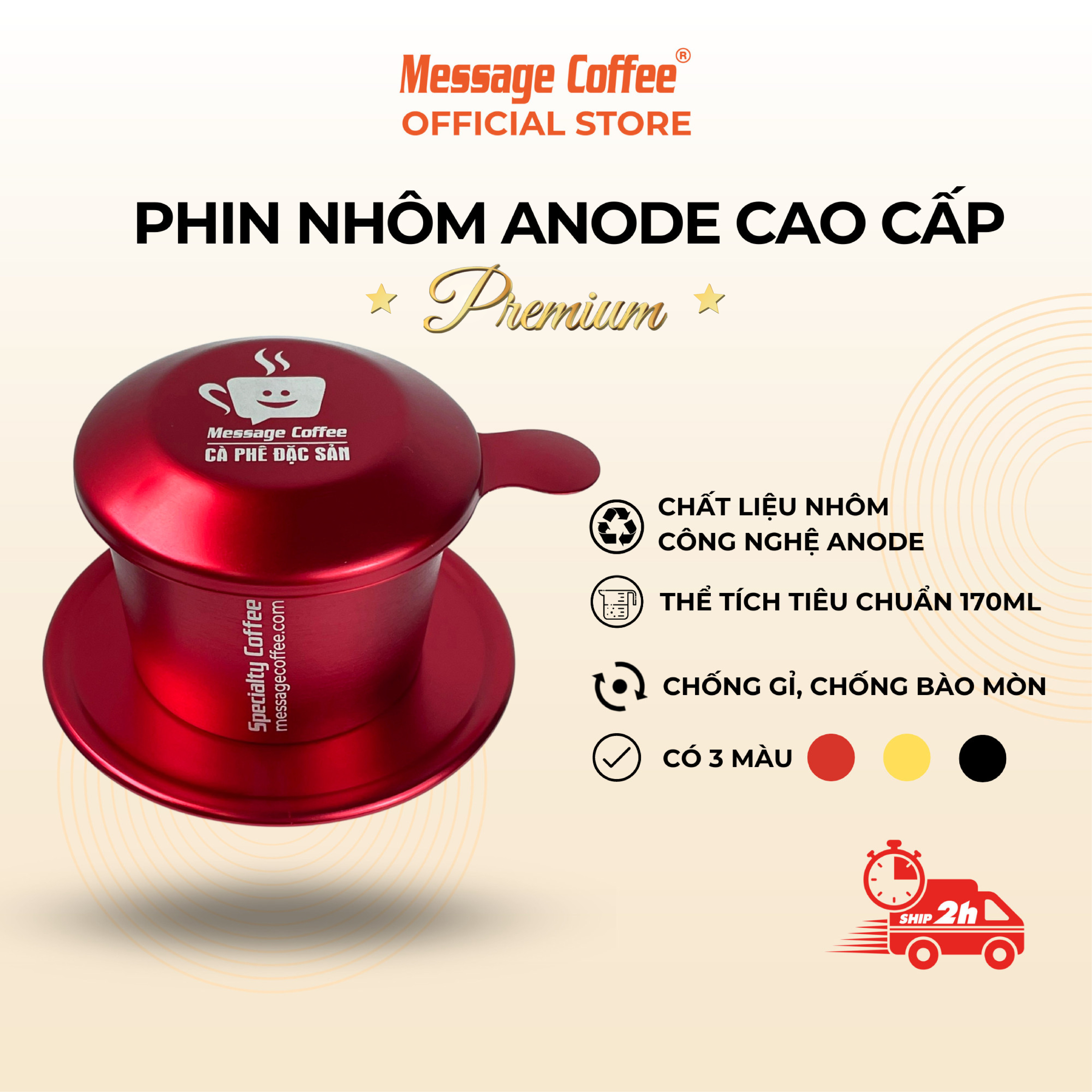 Phin Nhôm ANODE cao cấp nhiều màu từ Message Coffee