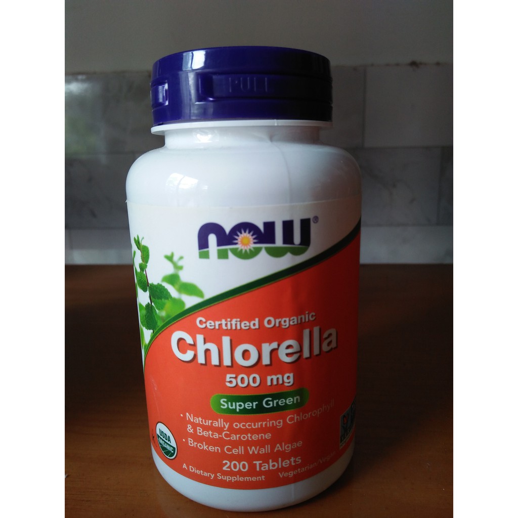 Tảo chlorella Now Foods 500mg hộp 200v