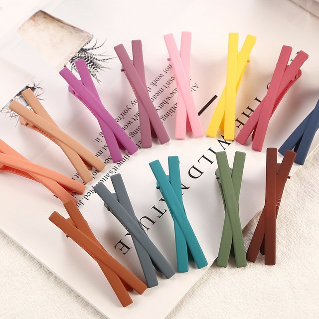 SET 5 CÁI KHÁC MÀU  KẸP TÓC CHỮ X KIỂU VINTAGE  MÀU TRƠN | VIDEO THẬT | SHOP BEECOW