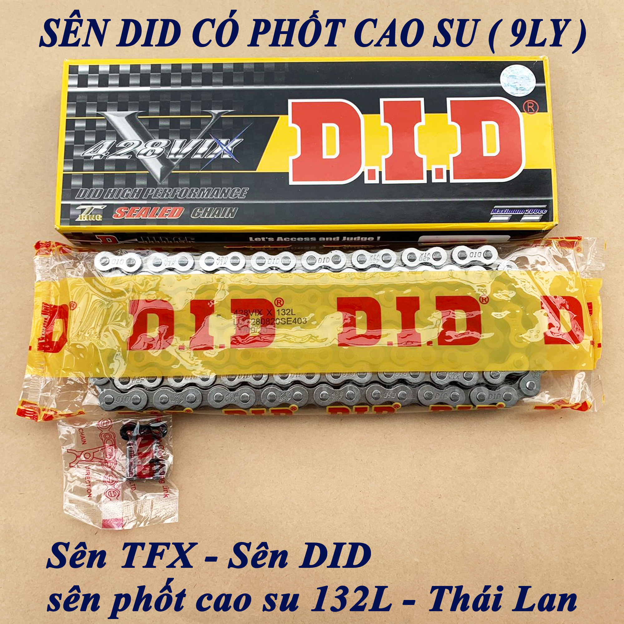 Sên TFX - Sên DID có phốt cao su 9ly 132L - Thái Lan