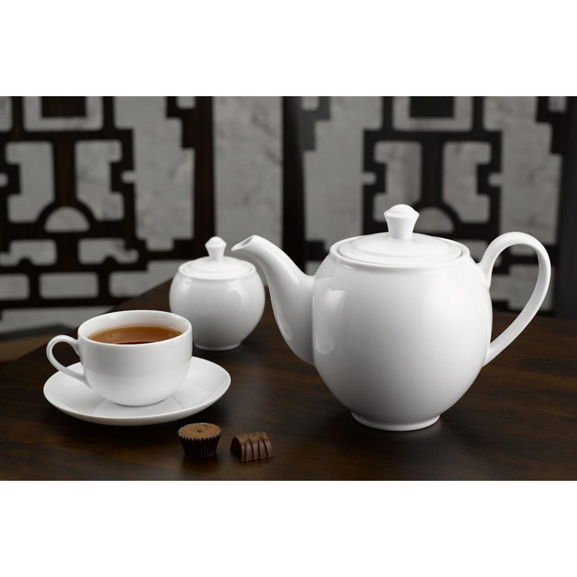 Bộ Ấm Trà Gốm Sứ Cao Cấp Minh Long 0.8L Came Trắng hàng đẹp, sang trọng đãi khách, quà tặng - 6 tách