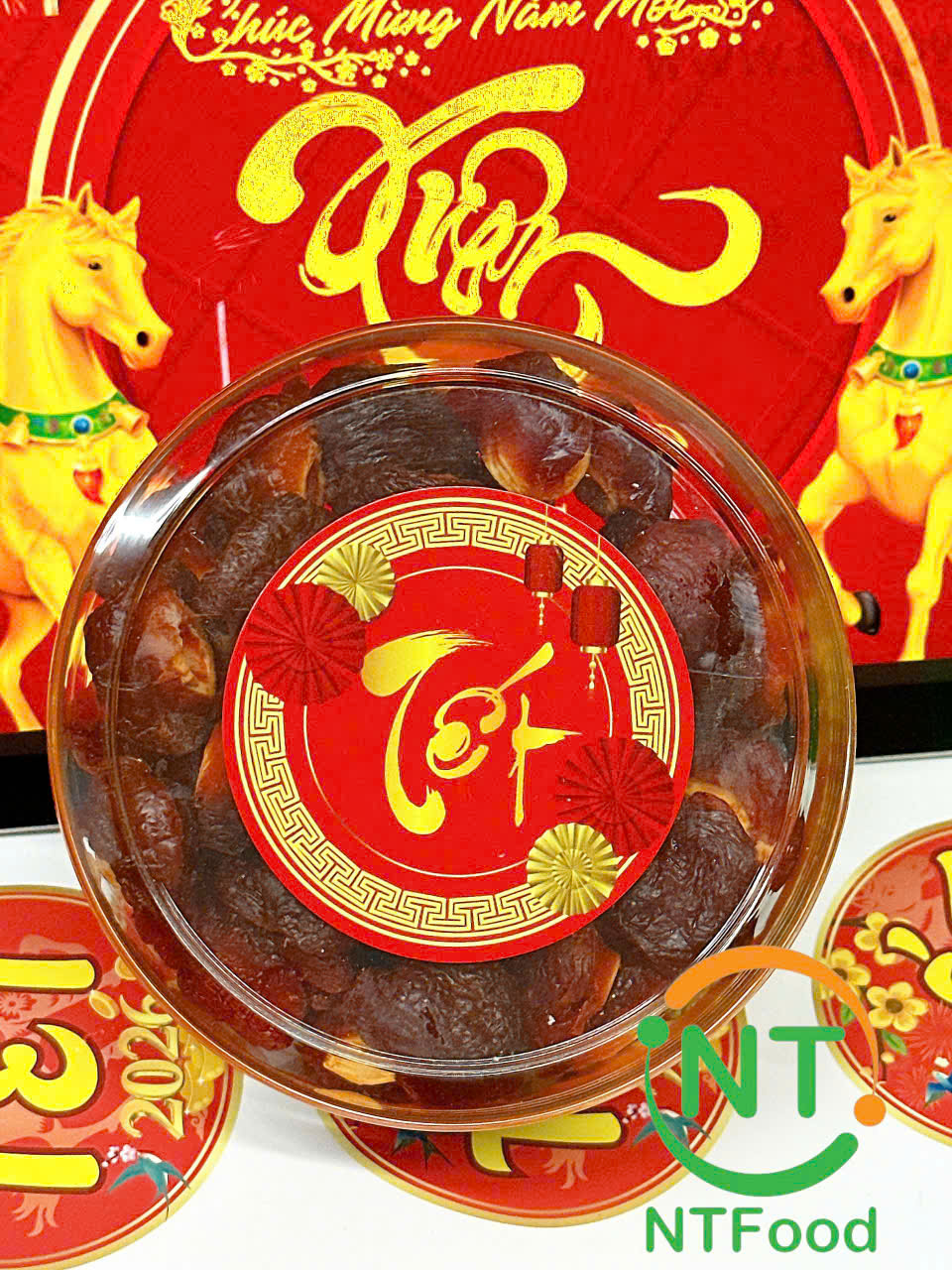[TẾT Bính Ngọ] Ô Mai Đào Bổ NTFood - Hộp Tròn 300g - Nhất Tín Food