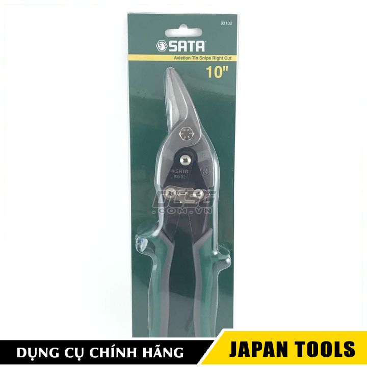 Kéo cắt tôn mũi cong phải 10"/250mm sata 93102 | japan tools