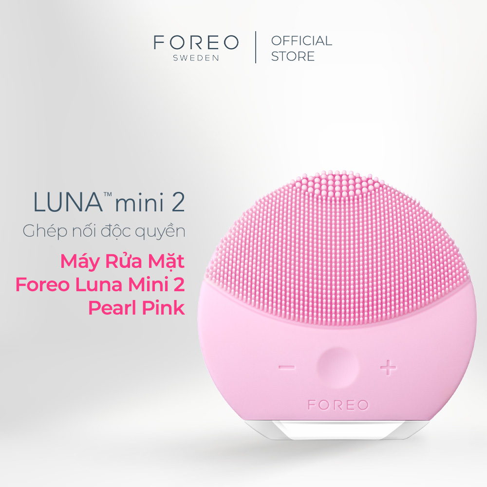 Máy rửa mặt foreo luna mini 2 pearl pink | màu hồng nhạt | bảo hành 2 năm