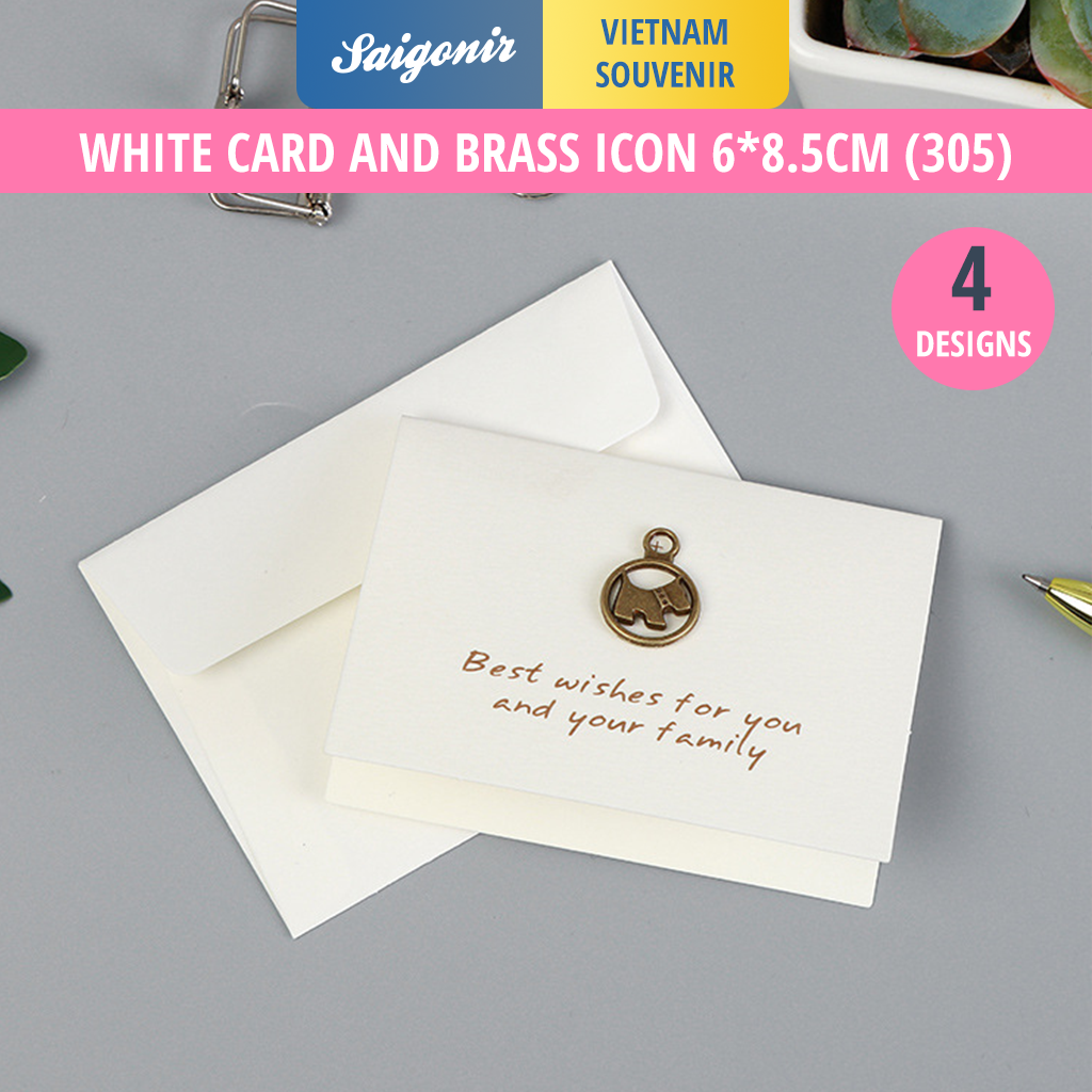 Thiệp sinh nhật Thiệp kỷ niệm Icon Kim Loại Vintage Kích Thước 6.9x9.5cm - Saigonir Card