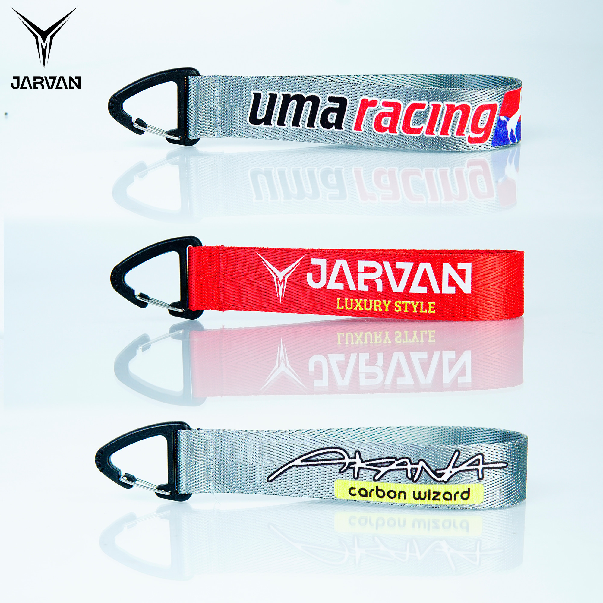 Móc khóa xe máy mẫu mới cao cấp Umaracing, Jarvan, Akana - Đầu nhựa, Dây bố