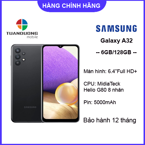 [Trả góp 0%]Điện thoại Samsung Galaxy A32 6GB/128GB - Hàng Mới Nguyên Hộp - Bảo Hành Chính Hãng