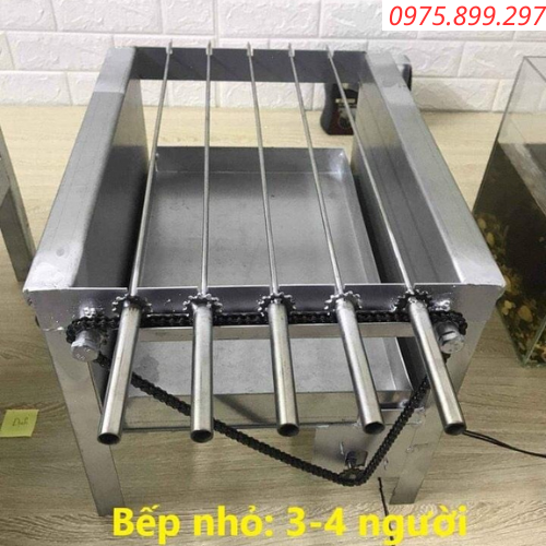 Máy nướng thịt chả lò quay gà vịt mini bếp nướng than hoa mô tơ tự động chuẩn