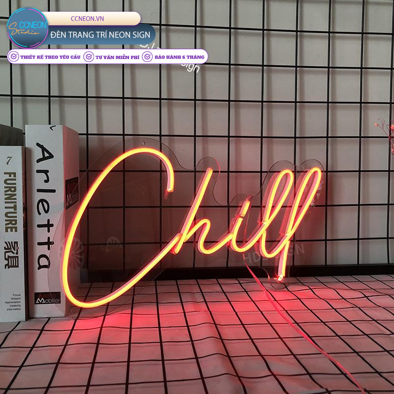 Đèn Trang Trí Phòng Led Neon Sign Chữ Chill