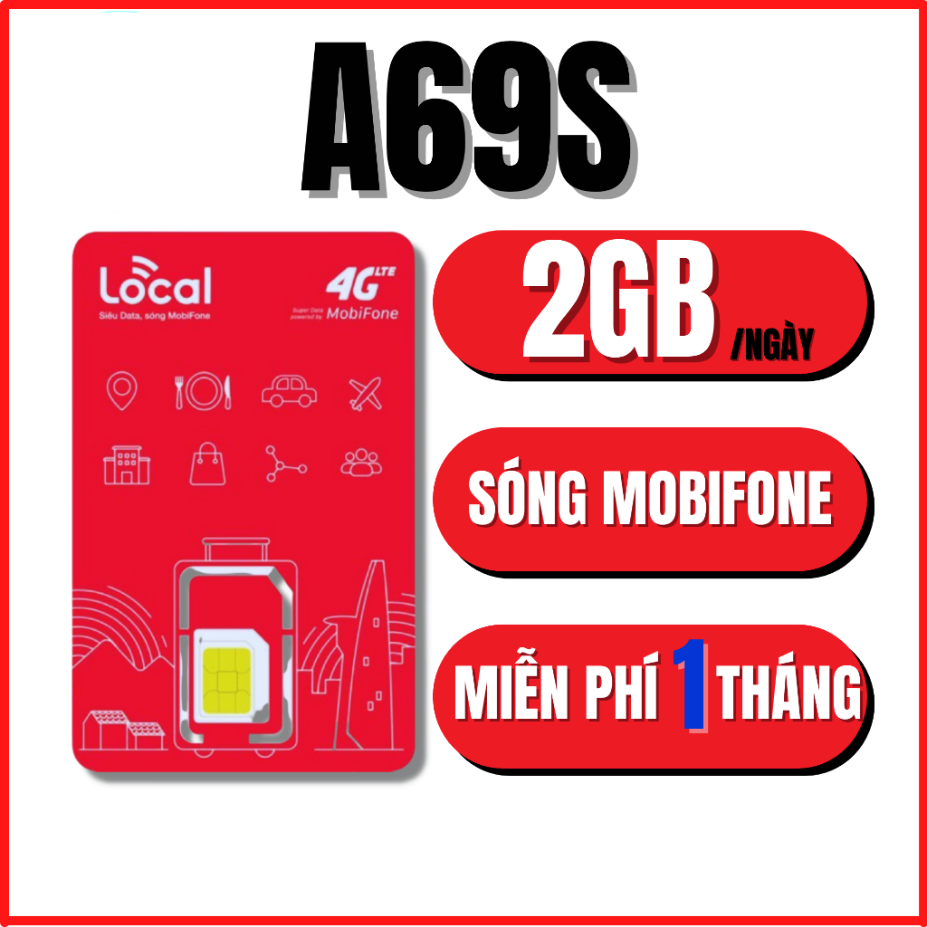 Sim 4g mobi gói cước a69s max data miễn phí tháng đầu .chưa kích hoạt
