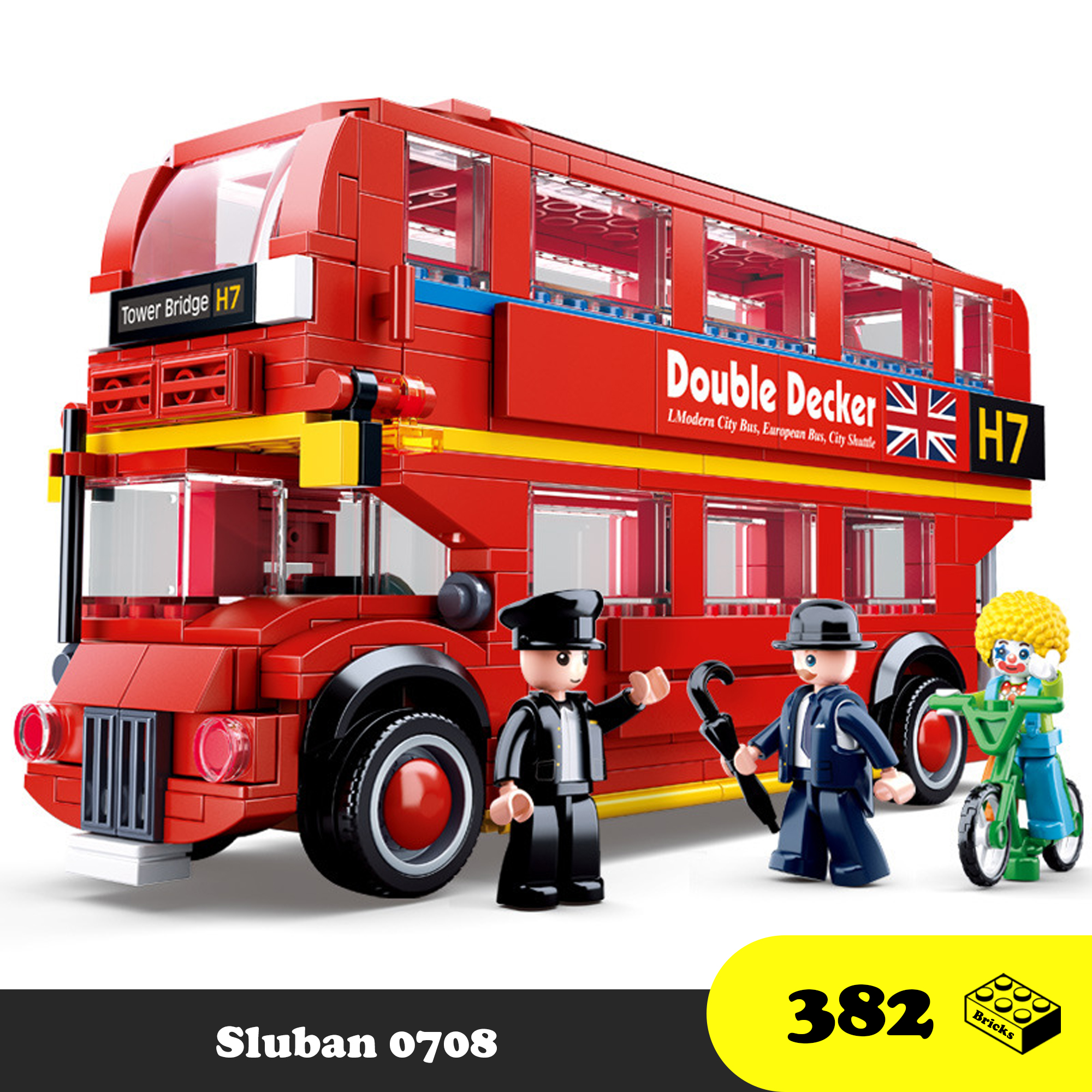 Đồ chơi Lego Xe Du lịch 2 tầng Luân Đôn nước Anh - Xếp hình thành phố - Sluban B0708 Toys Bus