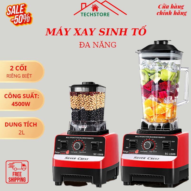 [BẢO HÀNH 12 THÁNG] Máy xay sinh tố công nghiệp KAW 5000W, 2 cối , máy xay sinh tố công nghiệp , rau củ, xay đá. xay mọi thứ trong vài giây