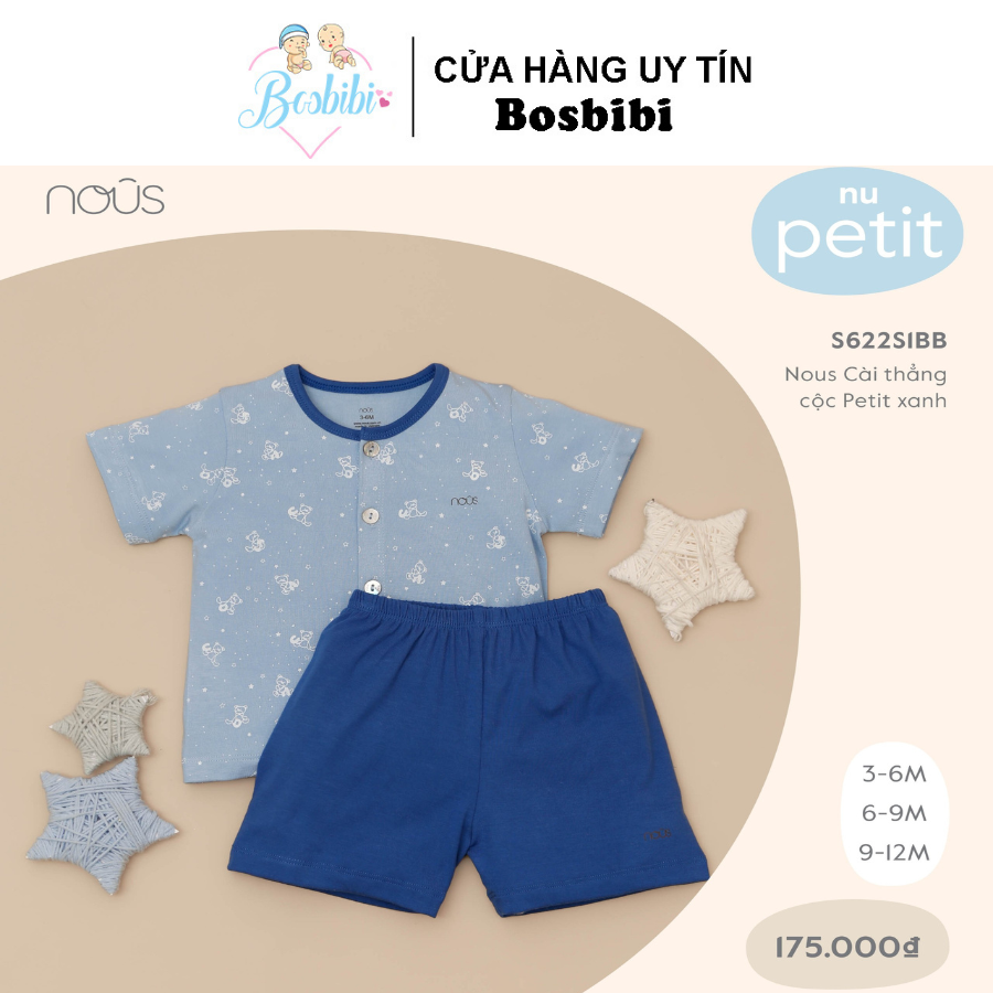 NOUS Bộ cài thẳng cộc tay petit và Nu Doux cao cấp