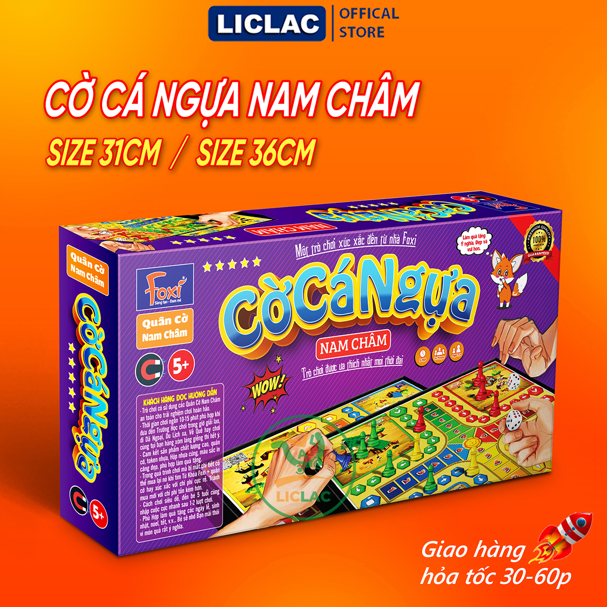 Cờ Cá Ngựa NAM CHÂM Đủ Size 31cm, 36cm chất liệu nhựa Cao Cấp An Toàn, Boardgame chơi cùng nhóm bạn