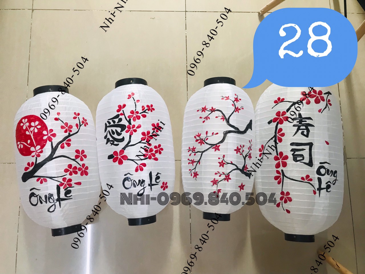 [HCM]Lồng đèn Nhật- vẽ-50x25cm