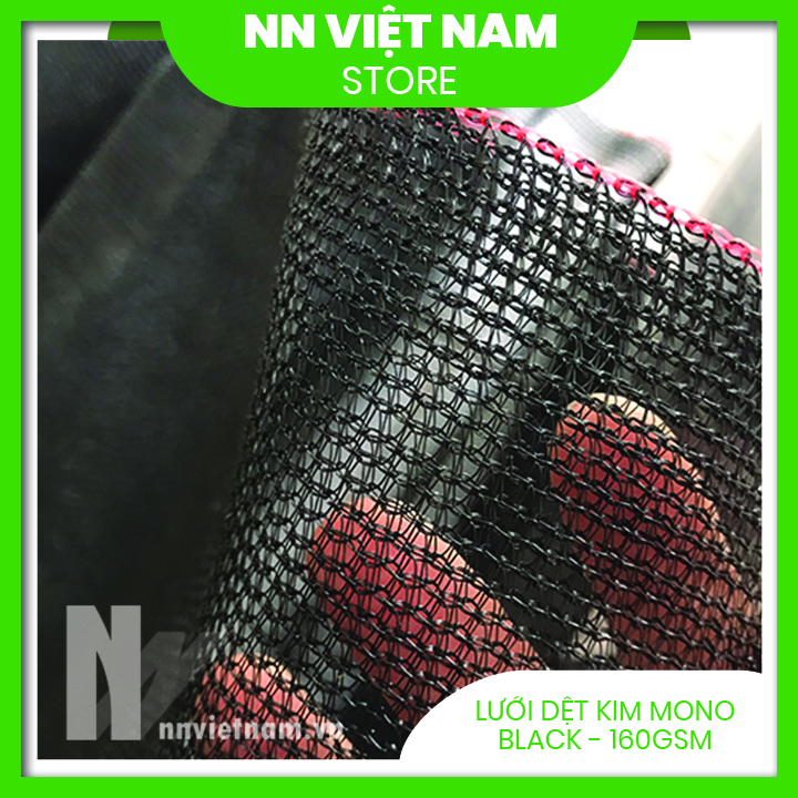 Lưới che nắng dệt kim mono sợi tròn từ HDPE dùng che vườn lan, cây trồng - Đen, định lượng 160gr, khổ ngang 4m