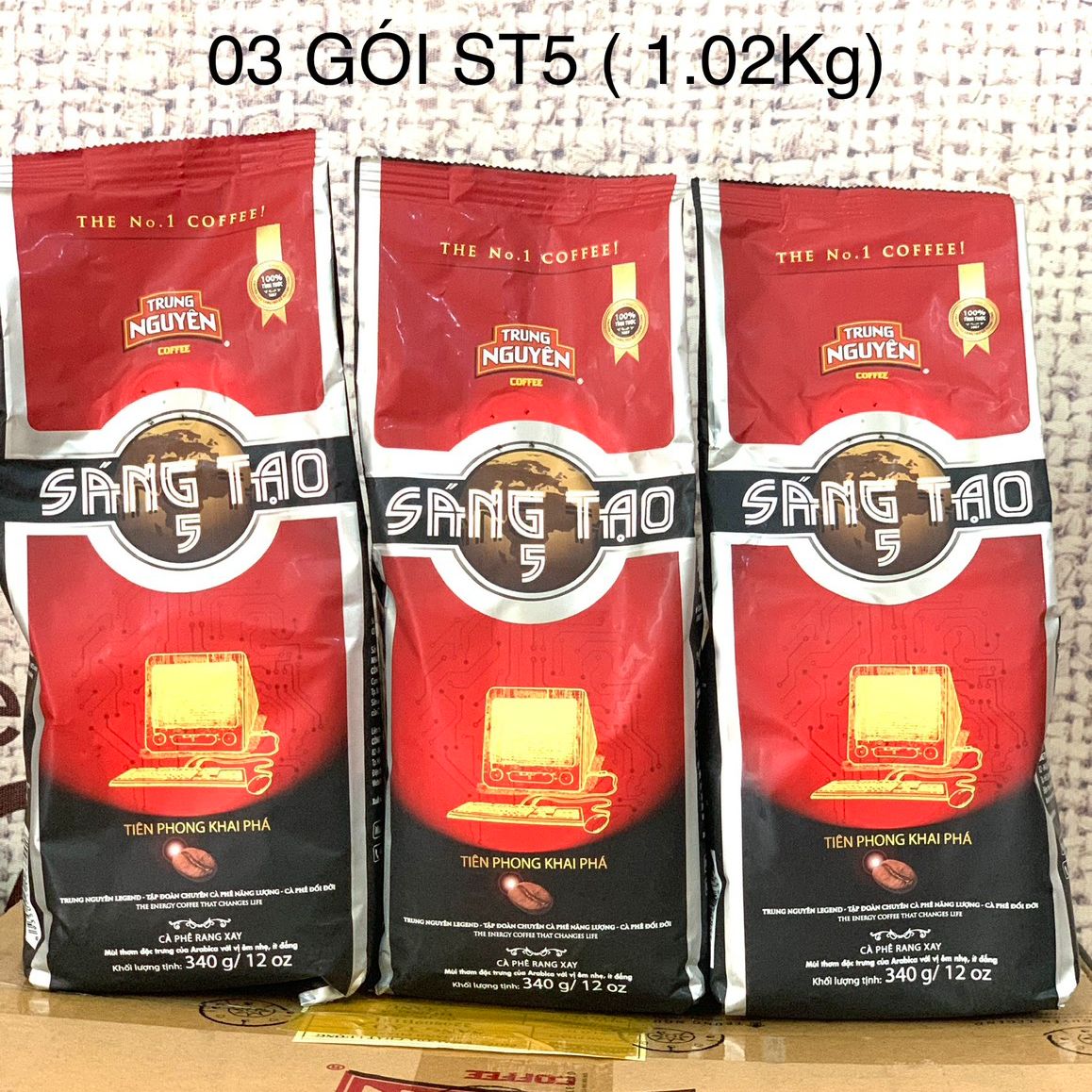 ( COMBO 3 TÚI) Cà phê SÁNG TẠO 5 Trung Nguyên( Túi 340gam)