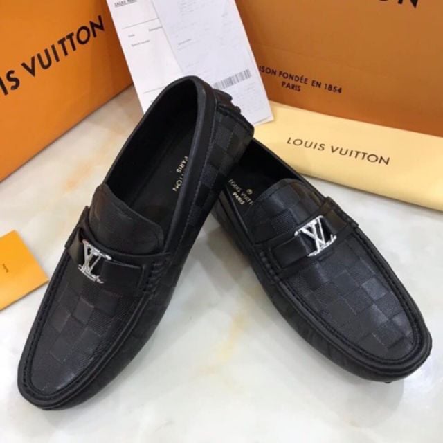 giầy lười da LLVV dây trắng cho nam