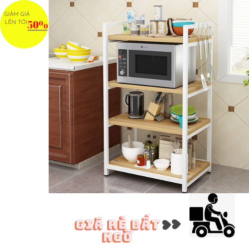 Kệ lò vi sóng 4 tầng khung sắt
